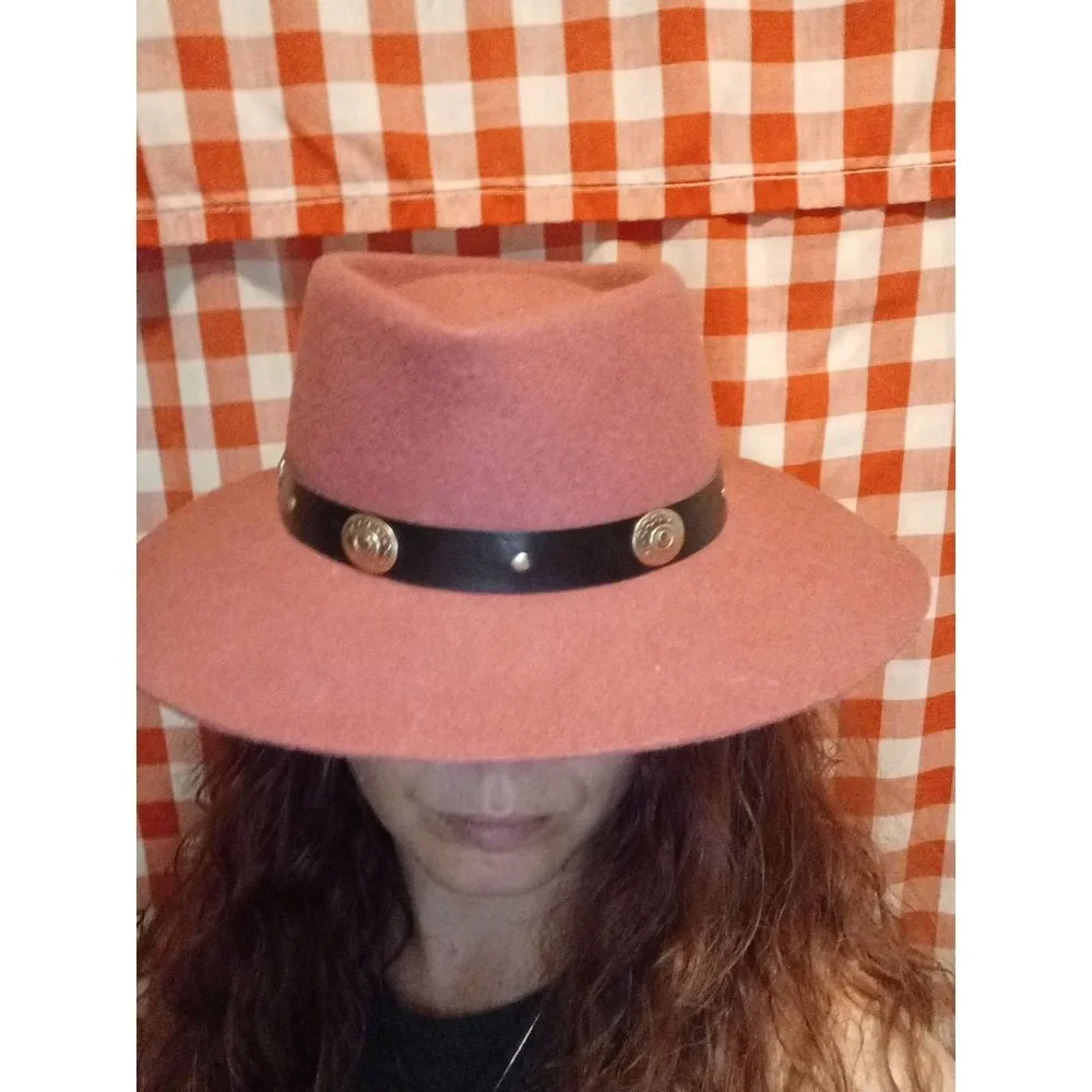 Stylish Women's Purple Felt Wide-Brim Hat